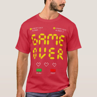 Pielated Videospiel Herz Game Over Familie vintage T-Shirt