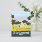 Piemont Italien Reiseplakat Postkarte (Stehend Vorderseite)