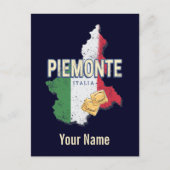 Piemont Italien Retro Region Karte Vintage Pasta (Vorderseite)