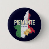 Piemont Italien Retro Region Karte Vintage Pasta Button (Vorderseite)