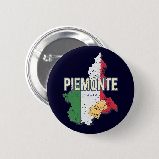Piemont Italien Retro Region Karte Vintage Pasta Button (Vorne & Hinten)