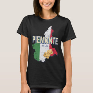 Piemont Italien Retro Region Karte Vintage Pasta T-Shirt