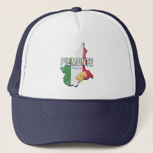 Piemont Italien Retro Region Karte Vintage Pasta Truckerkappe