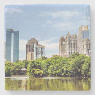 Piemont-Park-Skyline, Sommer, Atlanta, Georgia, Steinuntersetzer