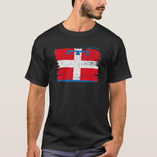 Piemont Region Italienisch Turin Italien Flagge Vi T-Shirt