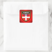 Piemonte Flag Quadratischer Aufkleber (Tasche)