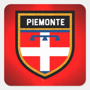 Piemonte Flag Quadratischer Aufkleber