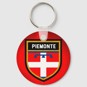 Piemonte-Flagge Schlüsselanhänger
