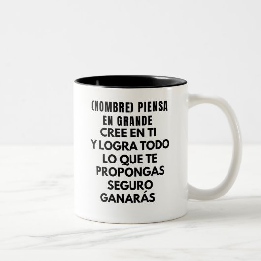 PIENSA EN GRANDE REGALO PERSONALIZADO PARA(NOMBRE) ZWEIFARBIGE TASSE (Rechts)