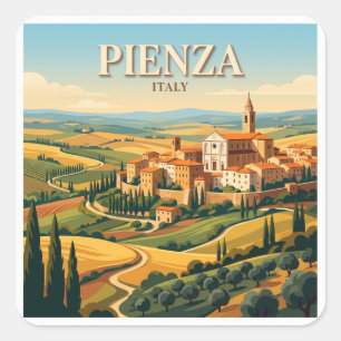 Pienza Italien Quadratischer Aufkleber