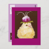 Piep mit Schildkrötenhut Postkarte (Vorne/Hinten)