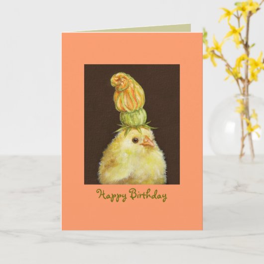 Piep mit Squashblüte Karte (Gelbe Blume)