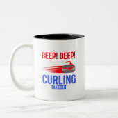 Piep! Piep! Curling Takeout Zweifarbige Tasse (Links)