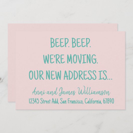 Piep. Piep. Wir bewegen uns. Unsere neue Adresse Ankündigung (Vorne/Hinten)