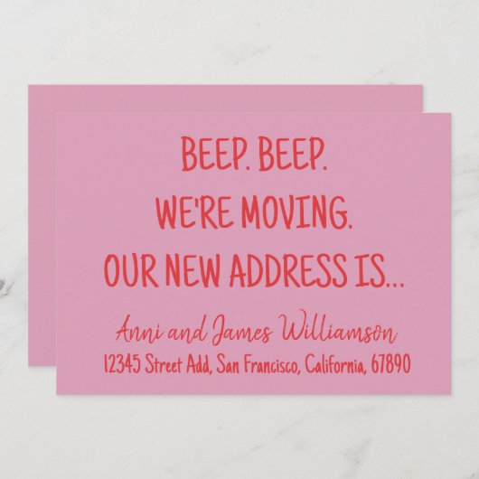 Piep. Piep. Wir bewegen uns. Unsere neue Adresse Ankündigung (Vorne/Hinten)