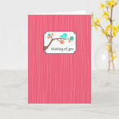 Piepmatz auf Niederlassung - denkend an Sie Karte (Gelbe Blume)