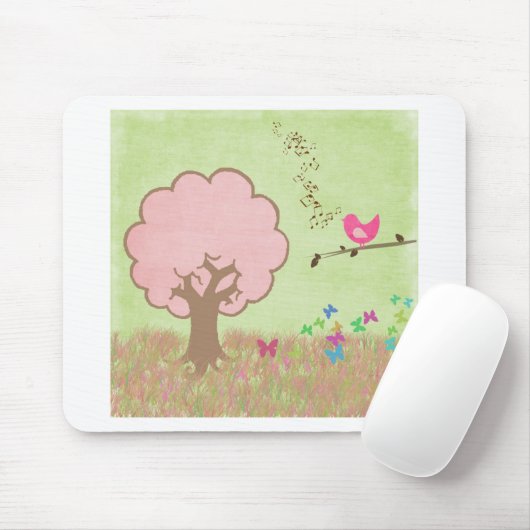 Piepmatz in einem Baum Mousepad (Mit Mouse)