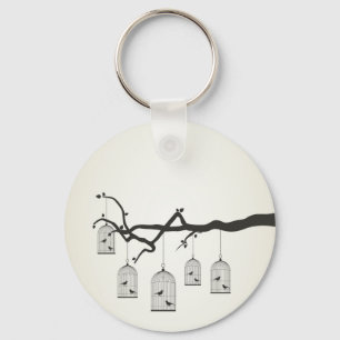 Piepmatz in einem cage3 schlüsselanhänger