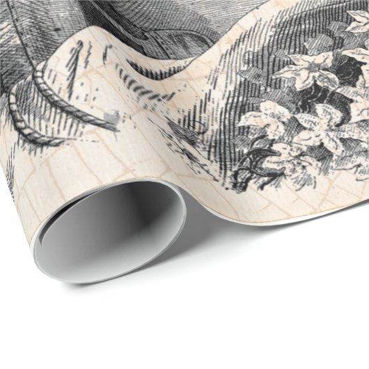 Piepmatz süßes Decoupage Plakat Geschenkpapier (Rolleneckpunkt)