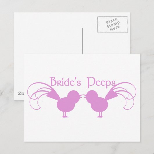 Pieps/Pink der Braut Postkarte (Vorne/Hinten)