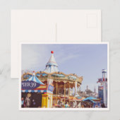 Pier 39 Fisherman's Wharf Carousel Downtown View Postkarte (Vorne/Hinten)