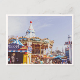 Pier 39 Fisherman's Wharf Carousel Downtown View Postkarte