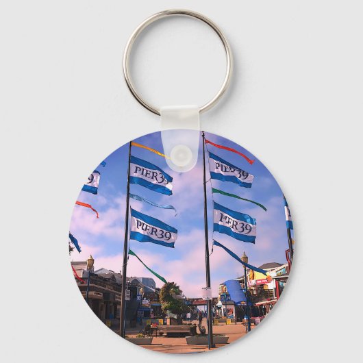 Pier 39 Sea Lion Statue #3 Schlüsselanhänger (Vorderseite)