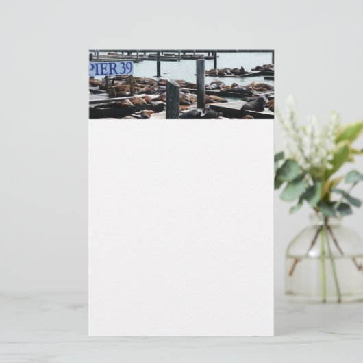Pier 39 Seelöwen Briefpapier (Stehend Vorderseite)