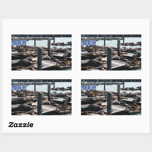 Pier 39 Seelöwen Rechteckiger Aufkleber (Blatt)