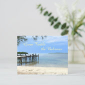 "PIER AM RUHIGEN STRAND/GRÜNEN TURTLE, DIE BAHAMAS POSTKARTE (Stehend Vorderseite)