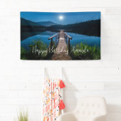 Pier bei Nacht unter einem Vollmond Geburtstag Banner (Insitu)