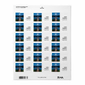 Pier bei Nacht unter Vollmond Adressaufkleber (Vorne)