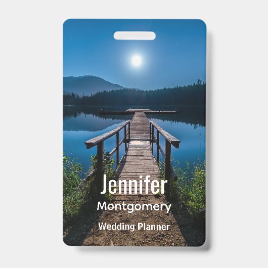 Pier bei Nacht unter Vollmond Ausweis (Front)