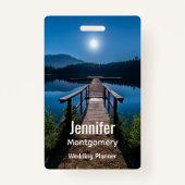 Pier bei Nacht unter Vollmond Ausweis (Rückseite)