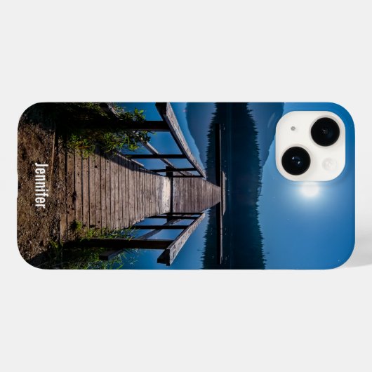 Pier bei Nacht unter Vollmond Case-Mate iPhone Hülle (Rückseite (Horizontal))