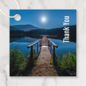 Pier bei Nacht unter Vollmond Danke Geschenkanhänger (Vorderseite)