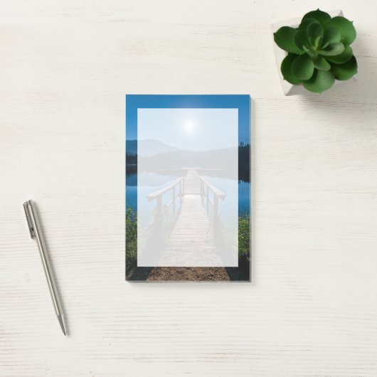 Pier bei Nacht unter Vollmond Post-it Klebezettel (Büro)