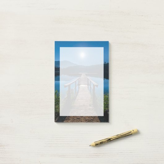 Pier bei Nacht unter Vollmond Post-it Klebezettel (Auf Schreibtisch)