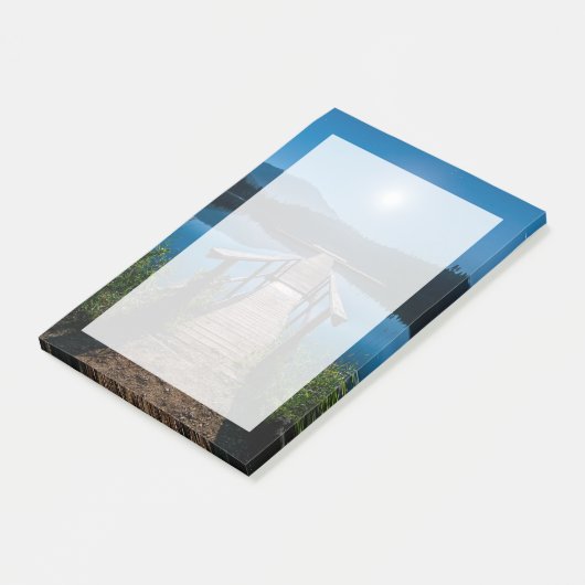 Pier bei Nacht unter Vollmond Post-it Klebezettel (angewinkelt)