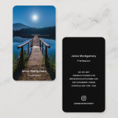 Pier bei Nacht unter Vollmond Visitenkarte (Vorne/Hinten)