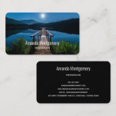 Pier bei Nacht unter Vollmond Visitenkarte (Vorne/Hinten)