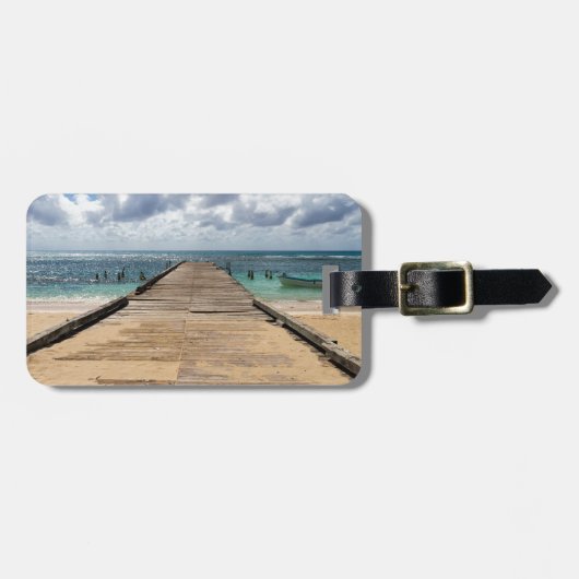 Pier in den Ozean Saona Domenican Republic Gepäckanhänger (Vorderseite horizontal)