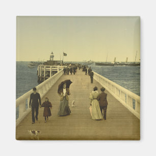 Pier in Ostende, Westflandern, Belgien Magnet