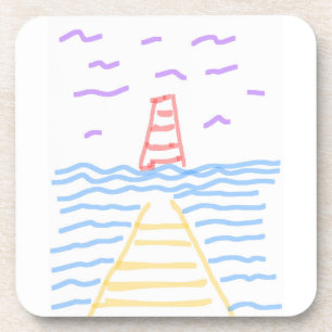 Pier Lighthouse Hartkunststoff Untersetzer