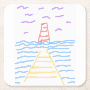 Pier Lighthouse Paper Untersetzer