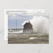 PIER LIGHTHOUSE vs MONSTER WAVES Postkarte (Vorne/Hinten)