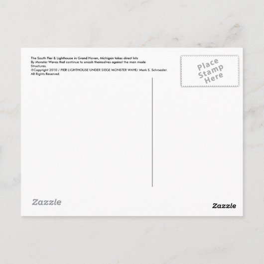 PIER LIGHTHOUSE vs MONSTER WAVES Postkarte (Rückseite)