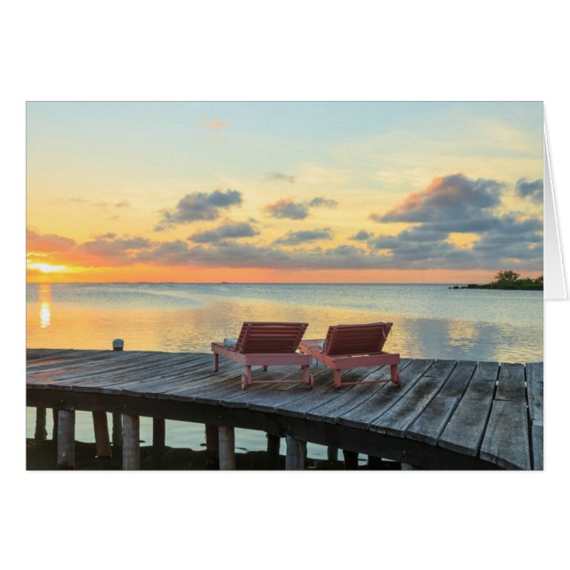 Pier mit Blick auf den Ozean, Belize (Vorderseite (Horizontal))