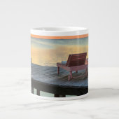 Pier mit Blick auf den Ozean, Belize Jumbo-Tasse (Vorderseite)