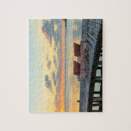 Pier mit Blick auf den Ozean, Belize Puzzle (Vertikal)